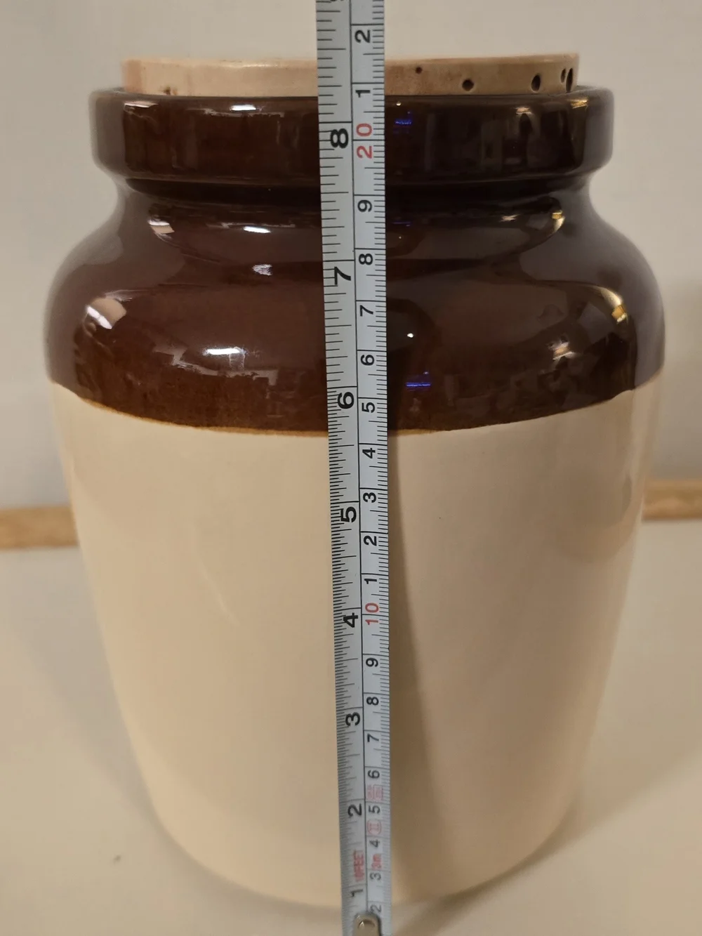 Vintage McCoy 178 Two Tone Brown Canister Cookie Jar